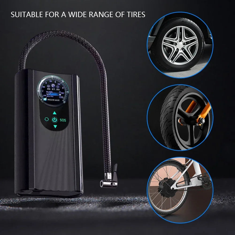 Electric Air Compressor Quick Inflating Handheld Air Pump High Precision Motorcycle Tyre Inflator for Motorbike Auto Bicycle