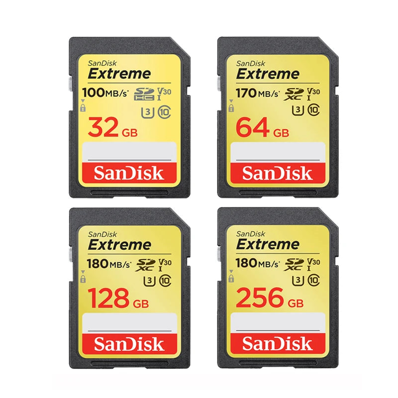 SanDisk SD Card for Camera 100M-200M/s 256GB 128GB 64GB 32GB Memory Card U3 U1 4K Flash Card for Camera Flash Card SDXC SDHC