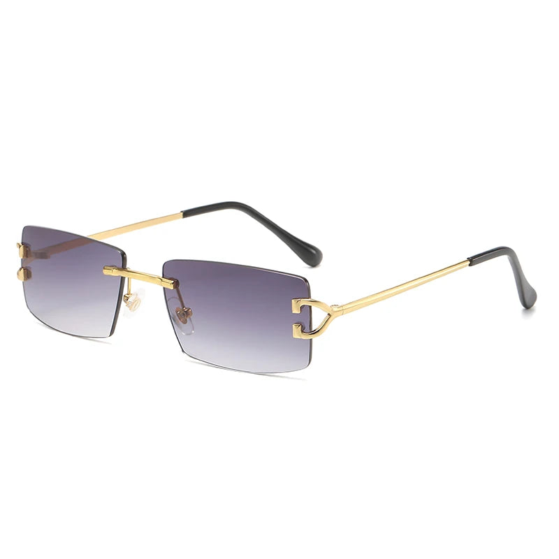 Square rimless sunglasses women Europe and the United States fashion modern glasses with street shot fashionable sunglasses