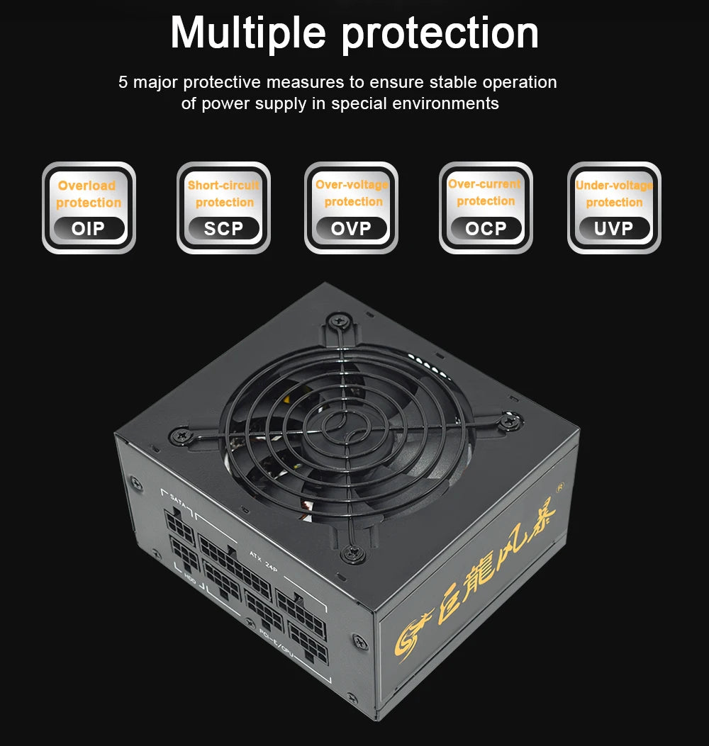 80Plus Bronze 400W 600W 110-230V Full Modular SFX Micro PC PSU High Efficiency Silent Fan Game Computer Power Supply