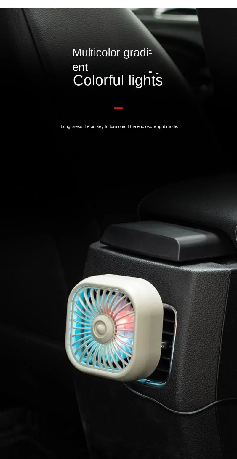 Mini Car Vent Fan High-Speed Cooling Energy-Efficient USB Powered - Portable Vibrant Colors Easy Installation