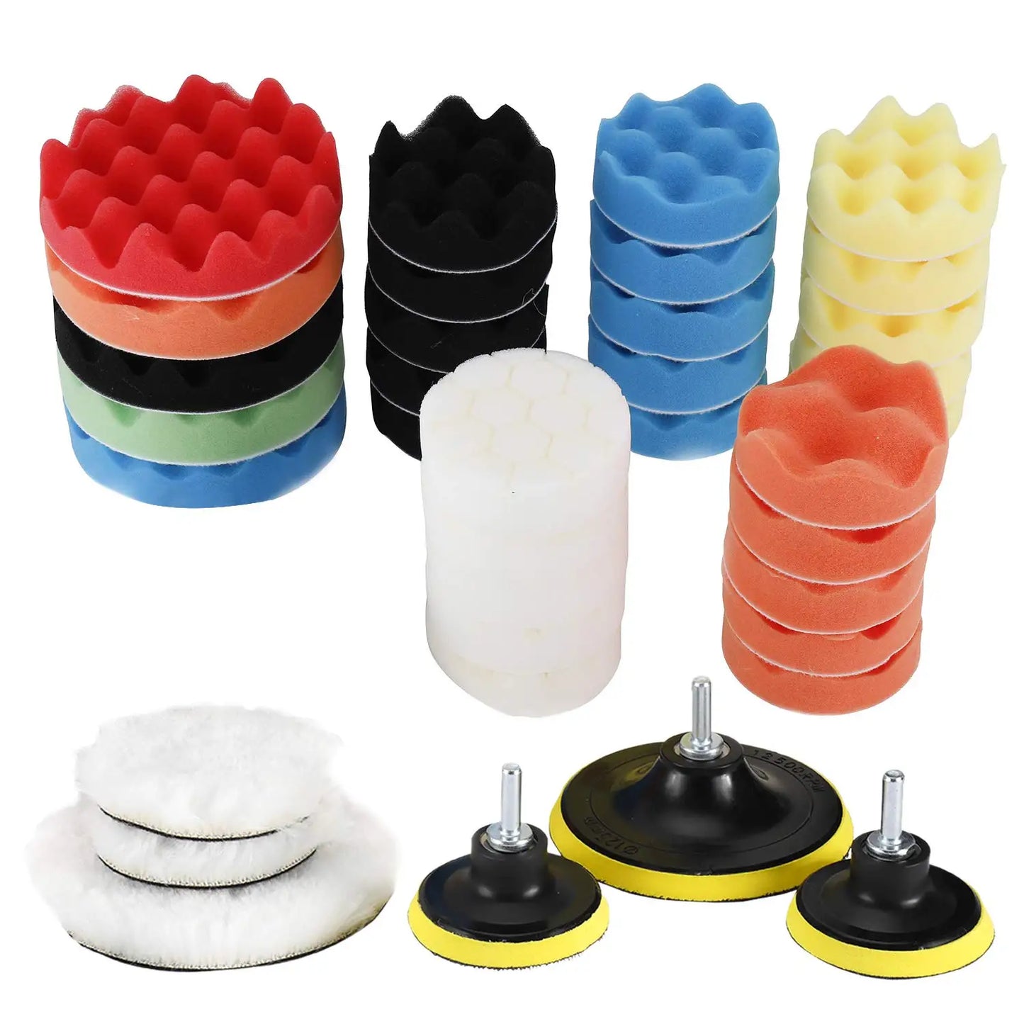 3/5 Inch Car Polishing Sponge Pads Set 11/22/39 Pcs Car Polisher Wax Cleaning Tools Polishing Pad Motorcycle Auto Accessories