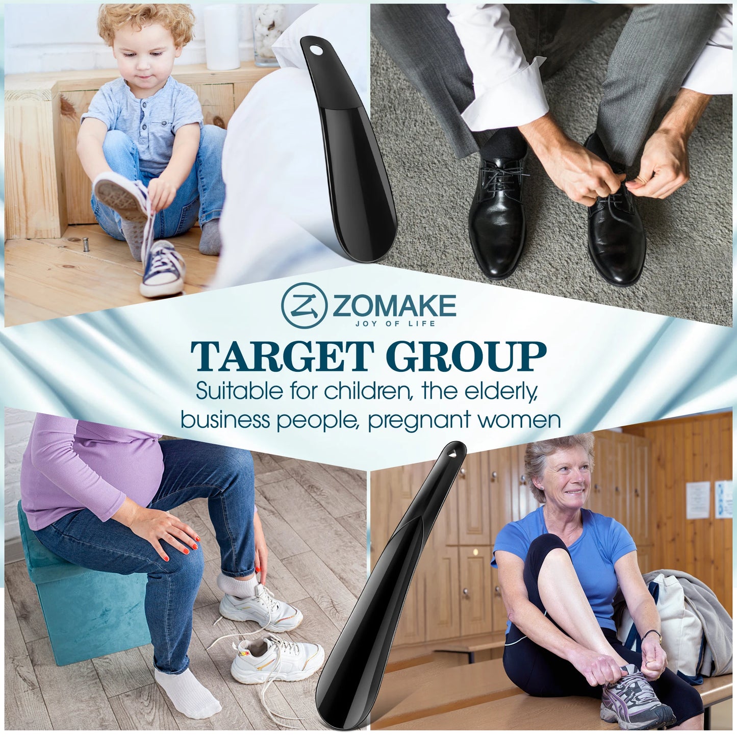 2 PACK Kids Small Shoe Horn Plastic Shoehorns 16/20cm Travel portable shoehorn Lifter Mini Shoe Horns for Men Women shoe spoon