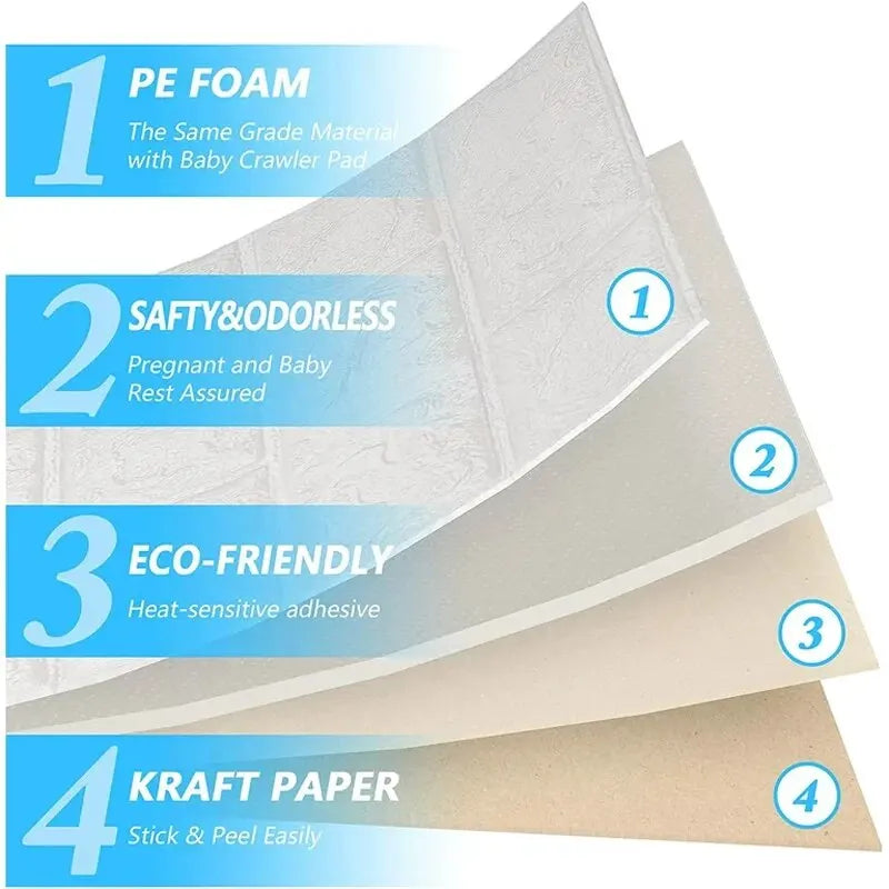 3D Three-dimensional Wall Stickers Self-adhesive Wallpaper Anti-collision Decorative Stickers 10pc