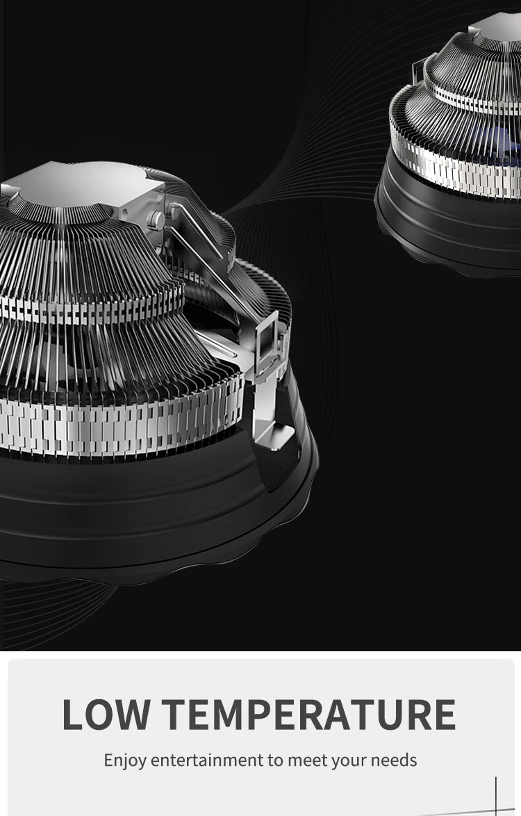 Aigo S3 CPU Cooling Processor Air Cooler Fan RGB PWM Hielera Intel LGA 1155 1700 1200 1151 AMD AM3 AM4 PC Gamer Led Fan 120mm