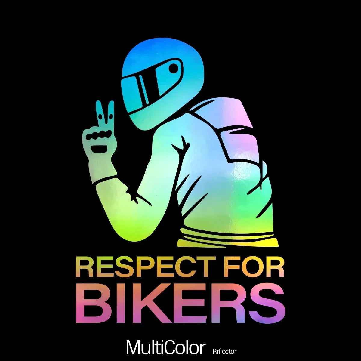 Respect for Bikers Car for Bikers Personality Laser Reflective Sticker Motorcycle Rider Electric Friends Creative Tools Amagi