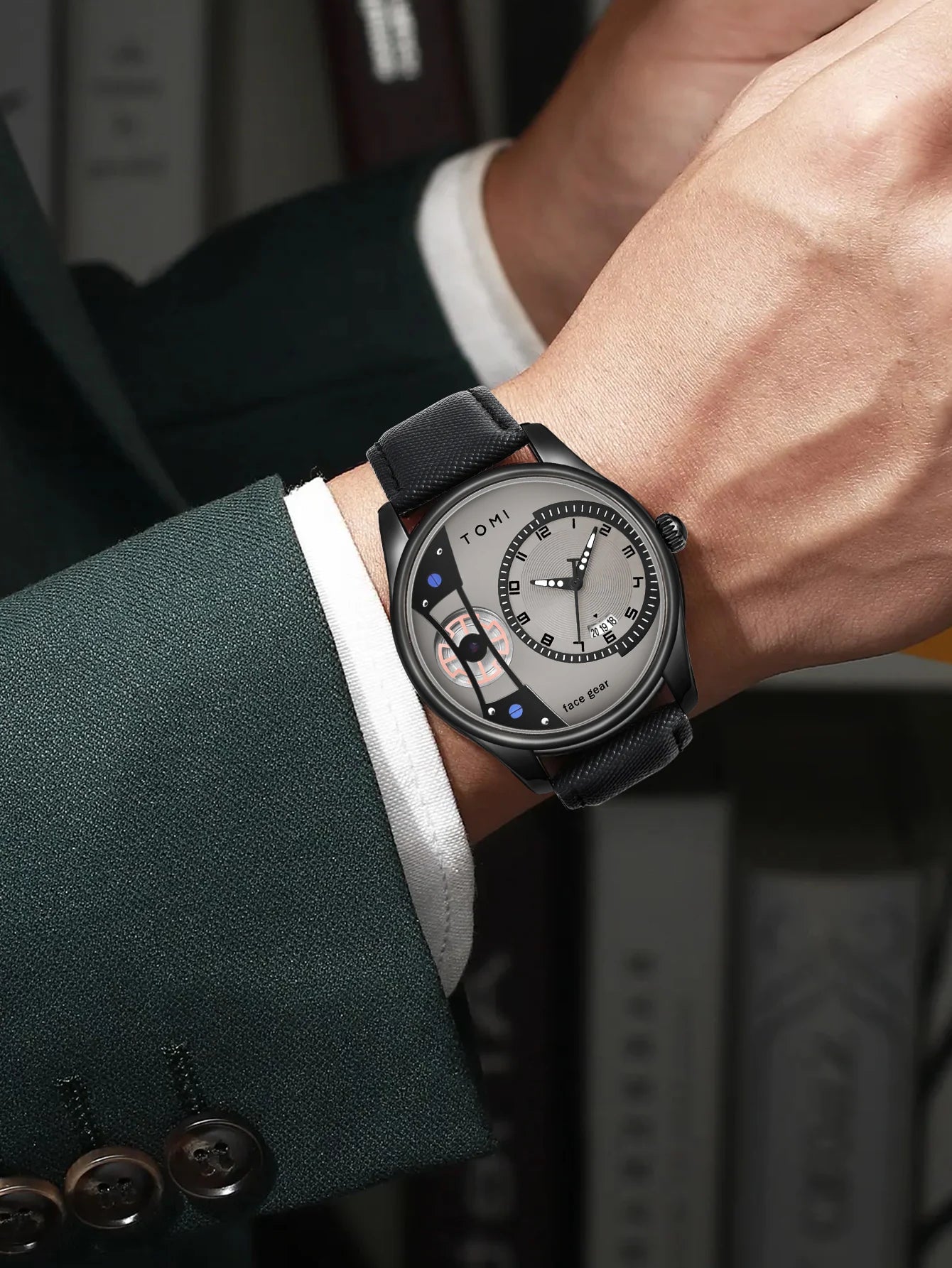 TOMI Set Gift Box for Men's Minimalist Business Quartz Watch Luxury Versatile Double Strap Detachable Watch Festival Gift