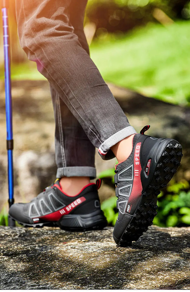 Men's Outdoor Hiking Shoes Off-Road Non-Slip Anti-Collision Breathable High-Quality Men's Boots Lockless Casual Cycling Shoes