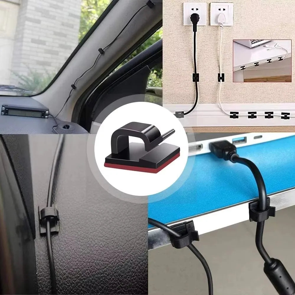 Charging Data Line Network Cable Finishing Line Clip Power Line Fixed Clip Self-Adhesive Pipe Line Alignment Multi-Purpose Clip