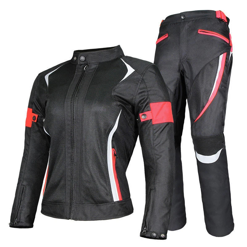 Motorcycle riding wear summer female waterproof motorcycle suit set slim-fit anti-fall four seasons racing clothing