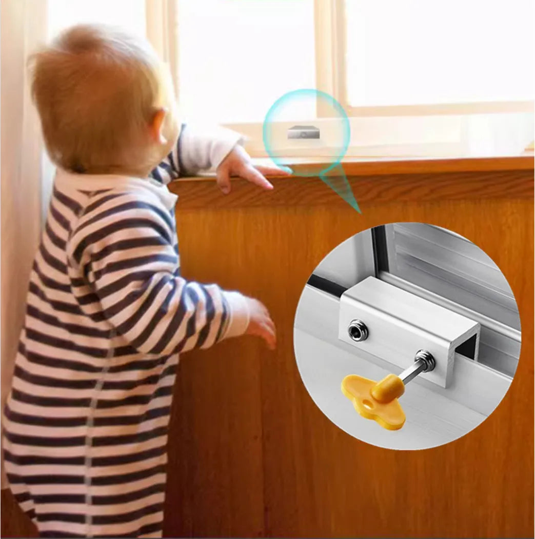 Sliding Sash Stopper Cabinet Locks Straps Doors Security Anti-theft Lock Window Sliding Door Baby Kids Child Safety Doors Lock