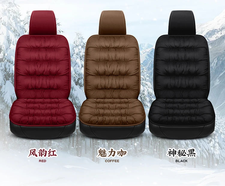 New car seat cushion single piece backless, autumn and winter universal plush anti slip cushion, warm pad three piece set