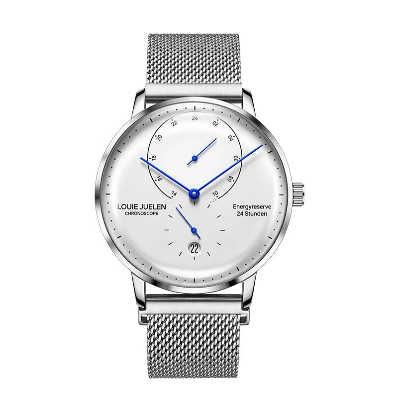 New Calendar Quartz Men's Watch Tempered Glass Double Curved Waterproof Business Minimalist Wristwatch