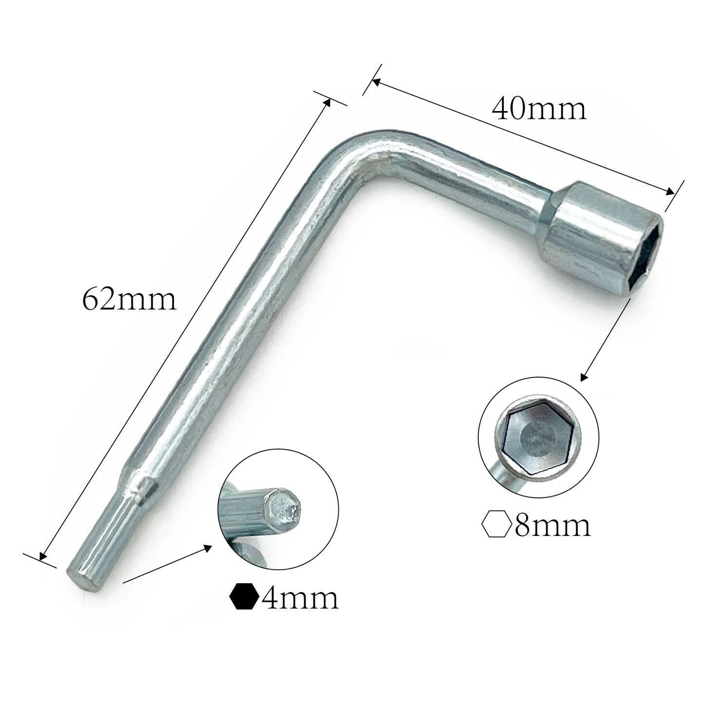 2 Pieces Novelty Hand Tools 8mm Socket Wrench with 4mm Hex Key for Electric Grass Trimmer