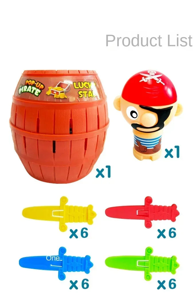 Big Knife Insertion Pirate Bucket Uncle Wooden Bucket Uncle Sword Insertion Creative Trick Table Game Pirates Bring 24 Swords