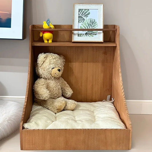 Solid Wood Dog House Cat Bed Small Dog Resting Sleeping Place Comfortable Soft Dog Bed Habitats Cat Product House Accessories