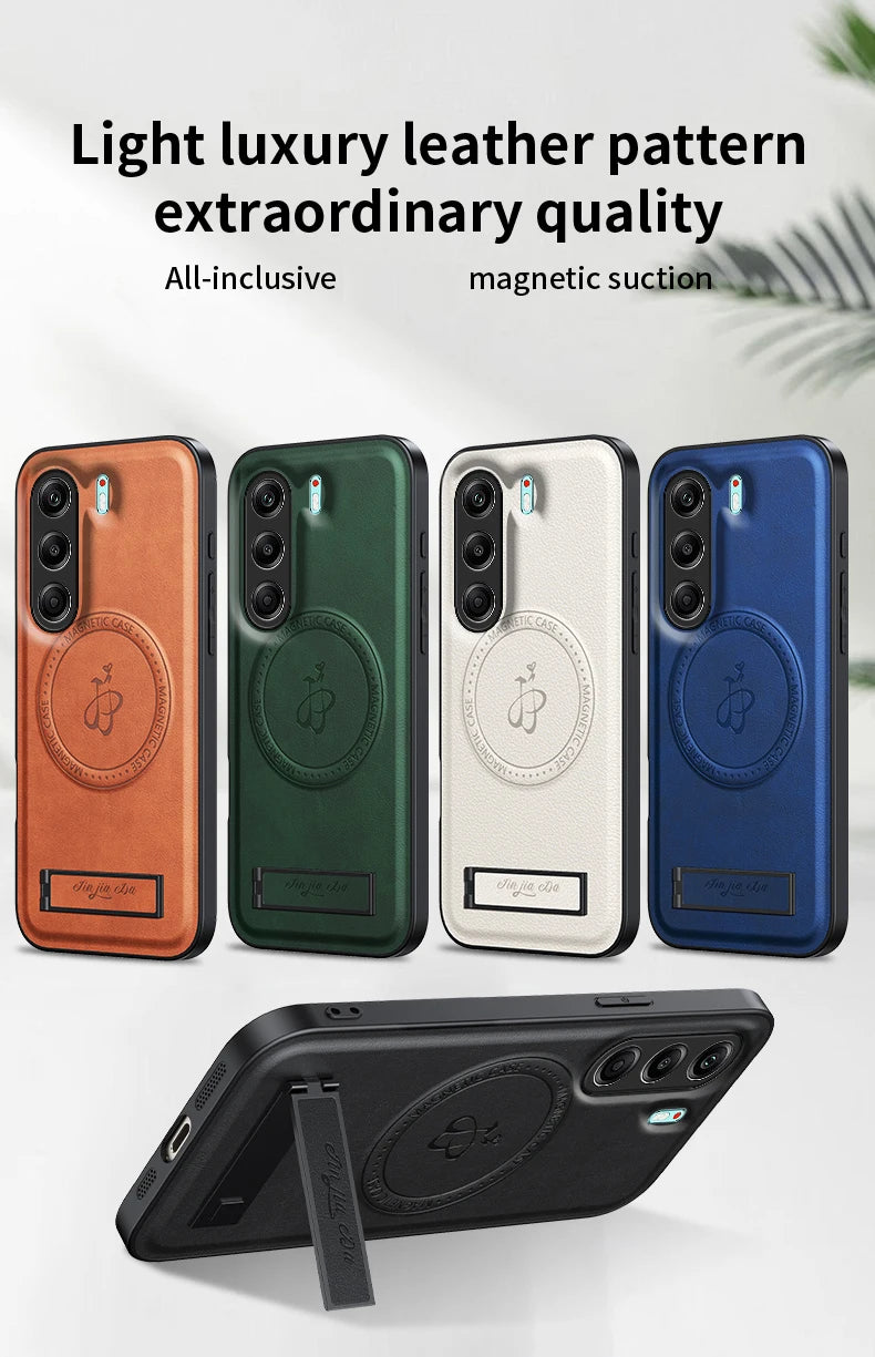 For Tecno Camon 40 Pro 4G 5G Magnetic Wireless Charging Leather Phone Case Shockproof Silicone Lens Protect Cover Cases Bracket
