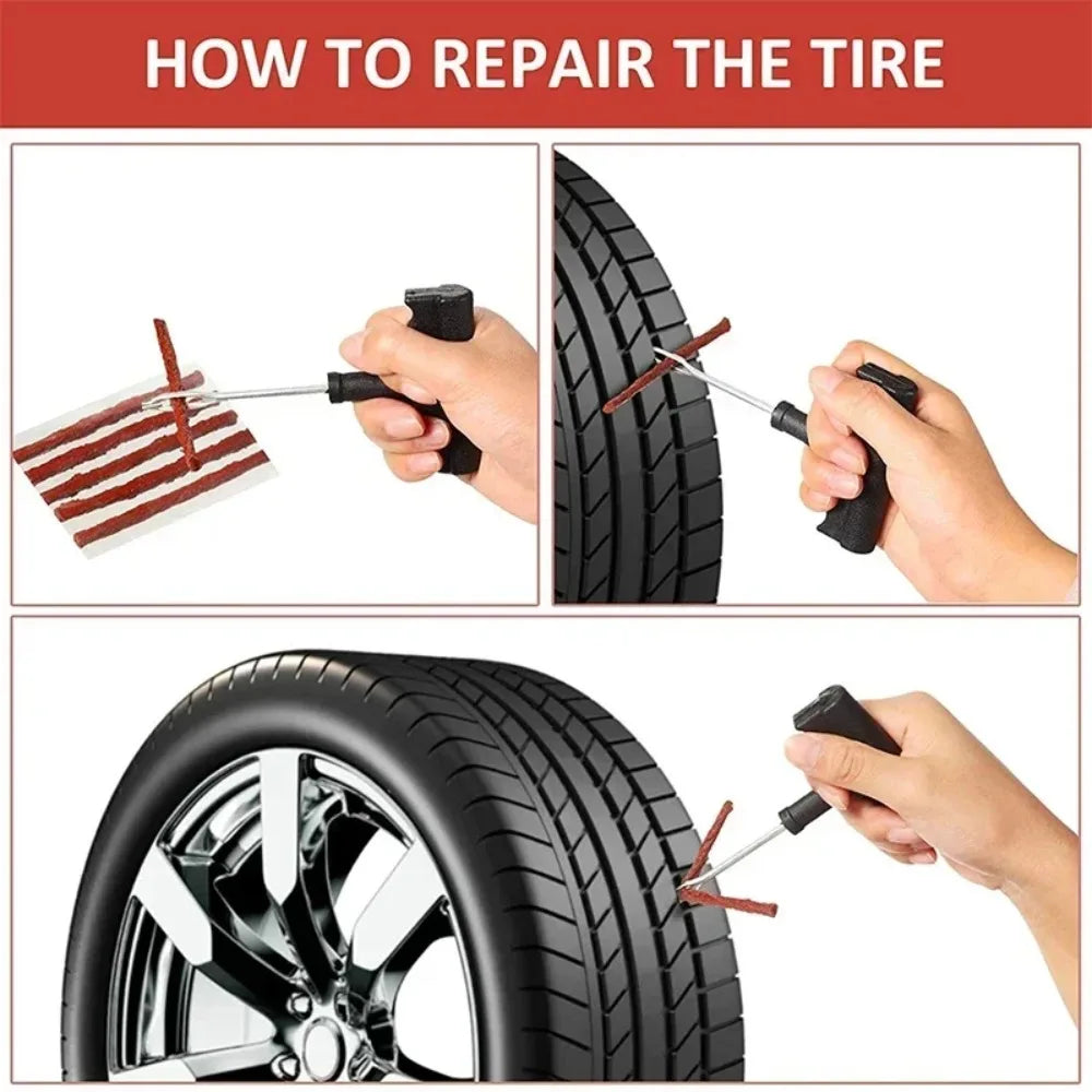 Tire Repair Tool Kit Universal Patch Strip Adhesive Suitable For Car Bicycle Truck And Motorcycle Tires Motorcycle Repair Tools