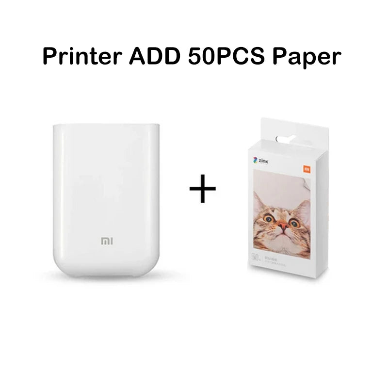 Original Xiaomi Mini Photo Printer ZINK Inkless Technology Bluetooth 5.0 Portable Multifuncion AR Video Printing With Print Pape