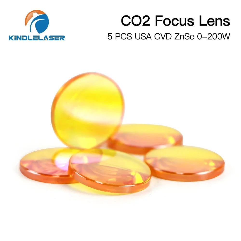 Kindlelaser 1PCS 5PCS Focus Lens USA CVD ZnSe DIA 20mm for 0-200W CO2 Laser Engraving Cutting Machine