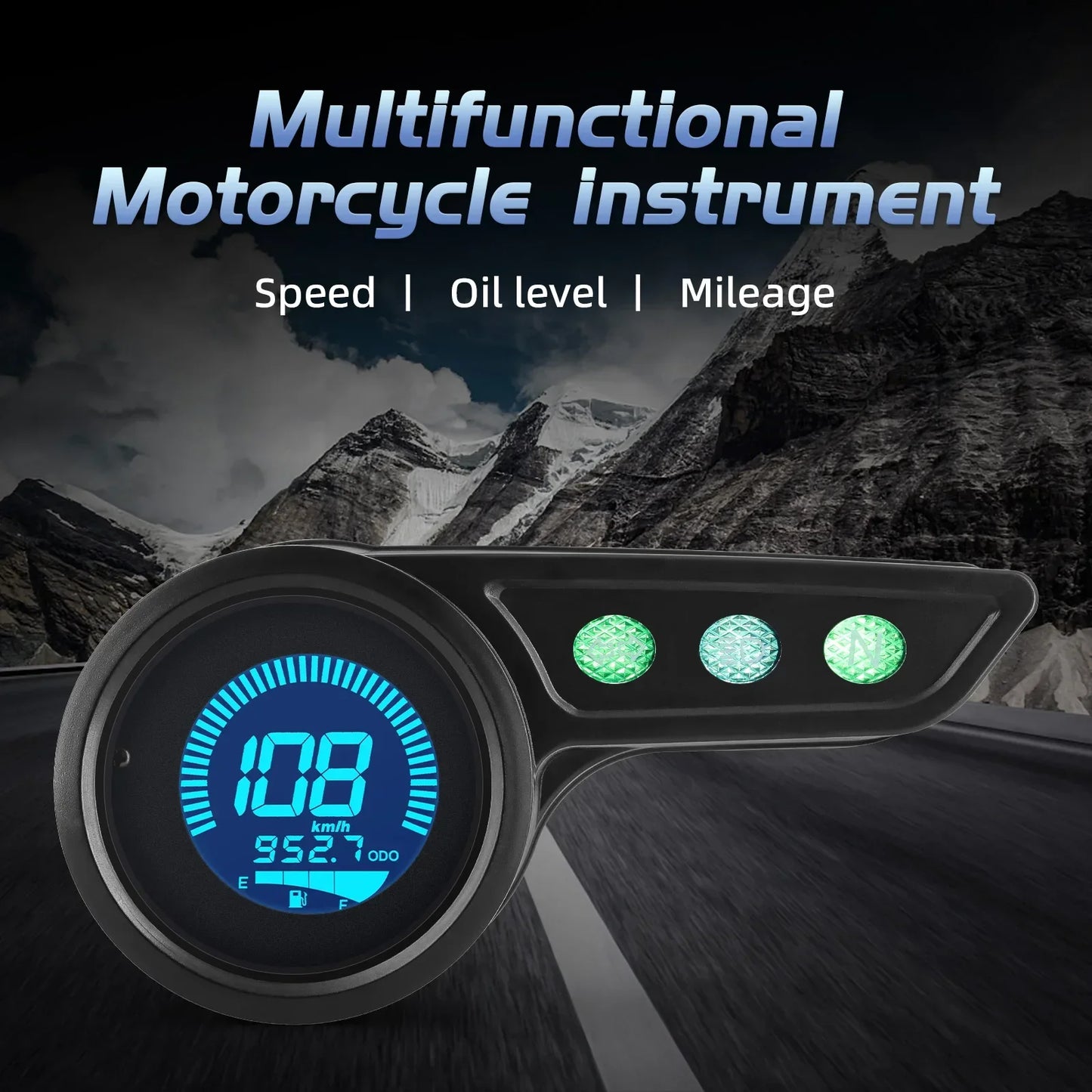 7 Color Backlight Universal Motorcycle Speedometer 12V Moto Dashboard Mileage TRIP KMH MPH Oil Level Gauge Tacho RPM Meter Tacho