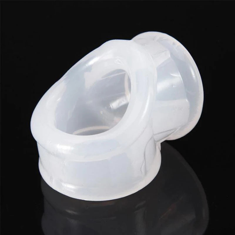 TPE Squeeze Ball Testicle Sack Enhancer Cock Sleeve Penis Ring Scrotum Pouch Erection Delay Ejaculation Adult Sex Toys for Men
