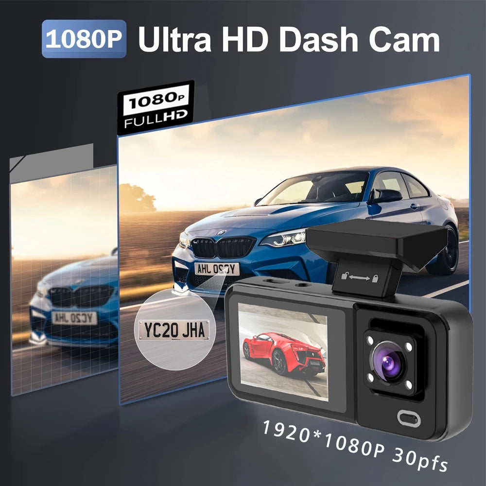 3 Camera 1080P Car Dvr Cabin Mini Dash Cam Interior Vehicle Three Way DVR 3 Channel Recorder Video Registrator Dashcam Camcorder