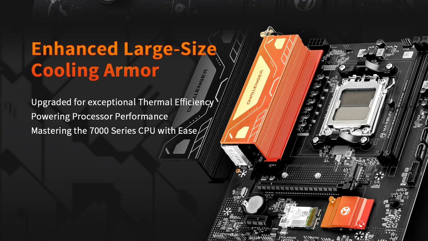 MAXSUN Motherboard Set B650M WiFi with AMD CPU Ryzen 5 7500F AM5 Support DDR5 M.2 Computer components B650 Motherboards