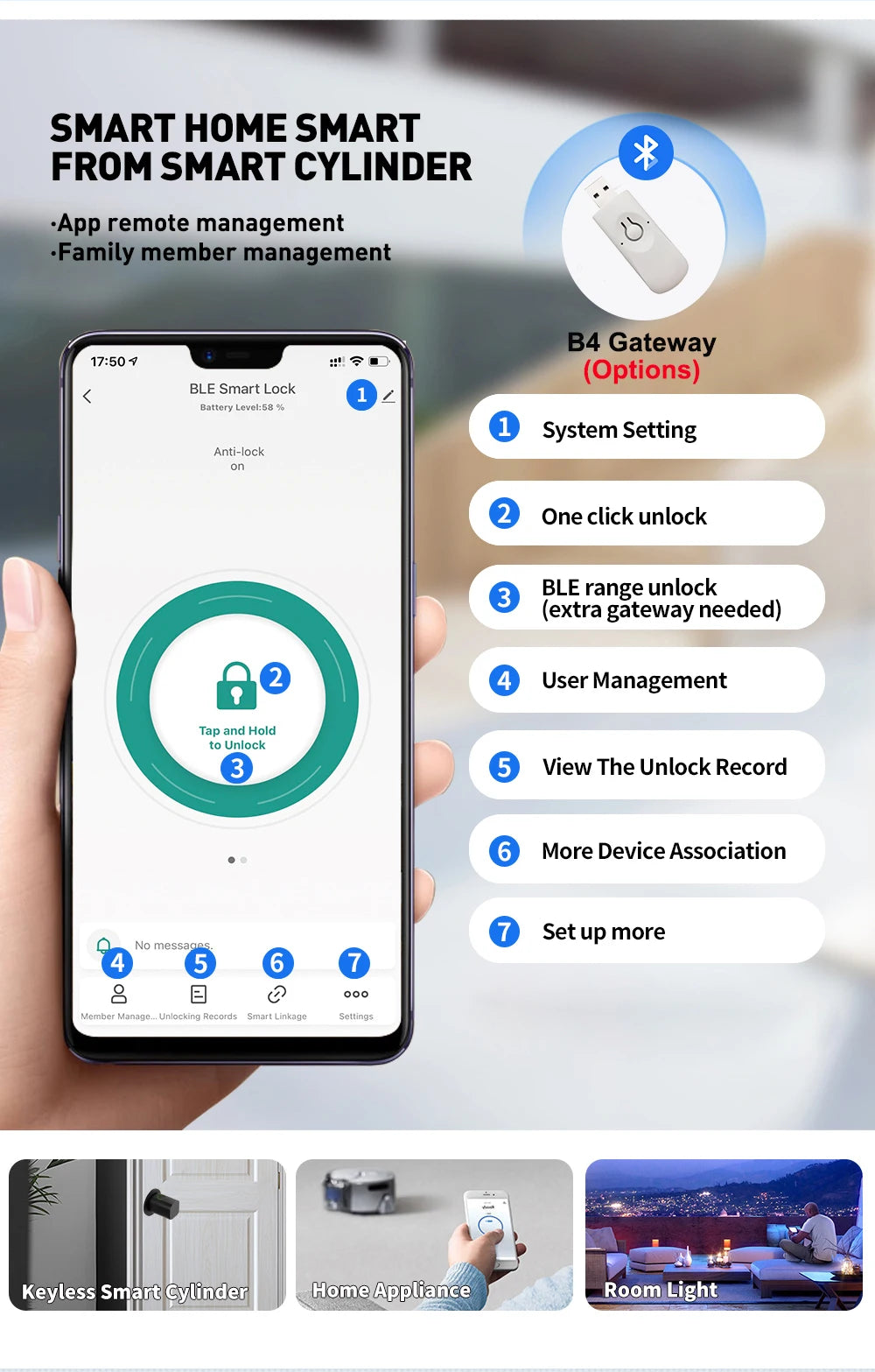 RAYKUBE V1 Adjustable TT Lock/ Tuya Bluetooth Smart Fingerprint Digital Cylinder Lock with APP/Password/RFID Card/Key  unlock