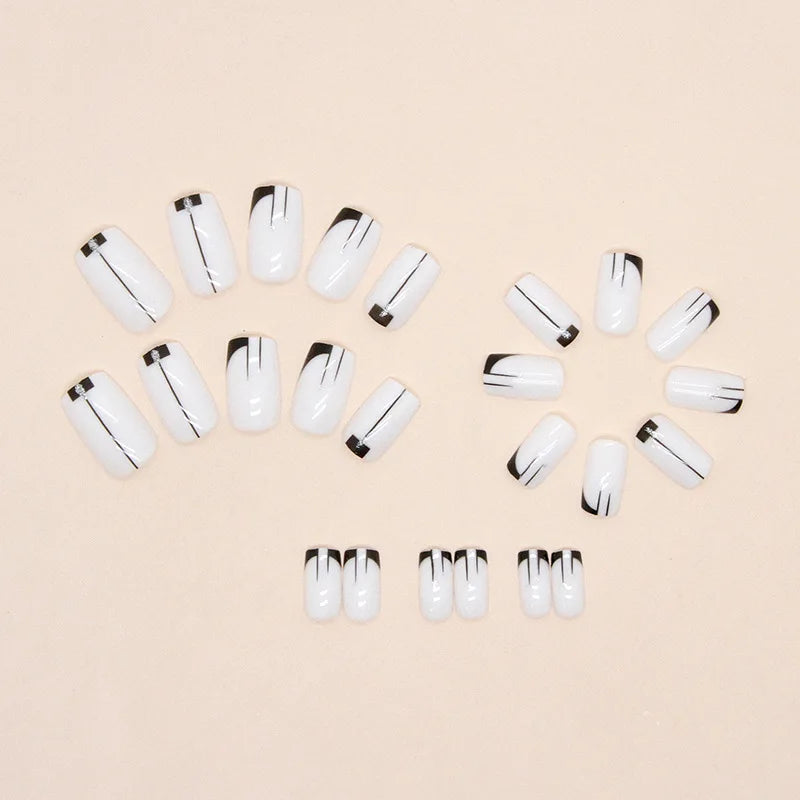 Mandarin Duck 24 Pcs Press on Nails Pink Gradient Fake Nails Glossy Artificial Finger Manicure Reusable False Nails