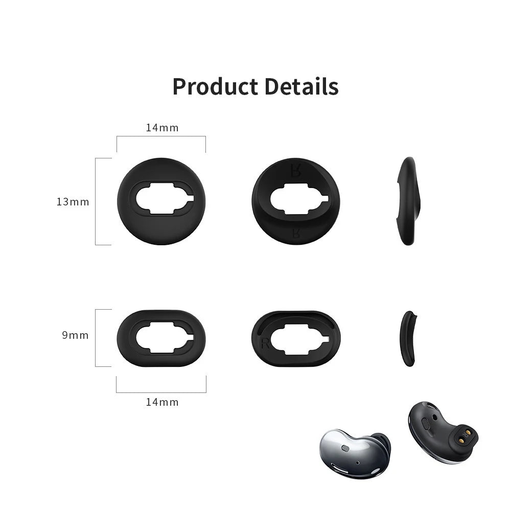 For Galaxy Buds Live Ear Tips Silicone Ear Wing Replacement Earplug for Samsung Galaxy Buds Live Accessories Anti-slip Sleeve