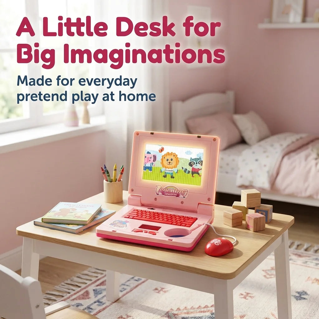 Mini Notebook Musical Toy Laptop Portable Integrated Toddler Puzzle Learning Machine Fake Computer Enlightening Birthday Gifts