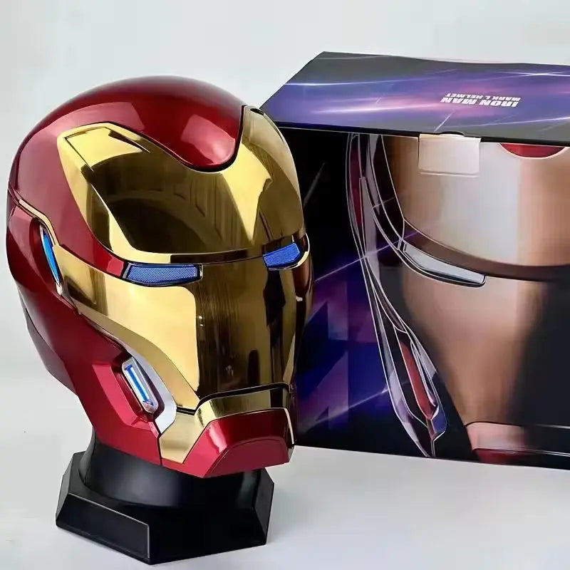 Iron Man Mk5 Helmet 1:1 Scale Electric Voice Activated Wearable Mask With Automatic Opening Closing Adult Toy Gift Collectible