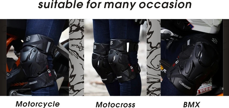 Cuirassier Protective Motorbike Kneepad Motocross Motorcycle Knee Pads MX Protector Night Reflective Racing Guards Protection