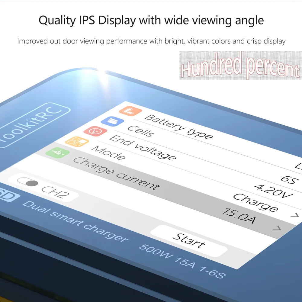 ToolkitRC M6D V3 500W 15A DC Dual Channel MINI Smart Charger Discharger For 1-6S Lipo Battery FPV Model Spare Part Replace
