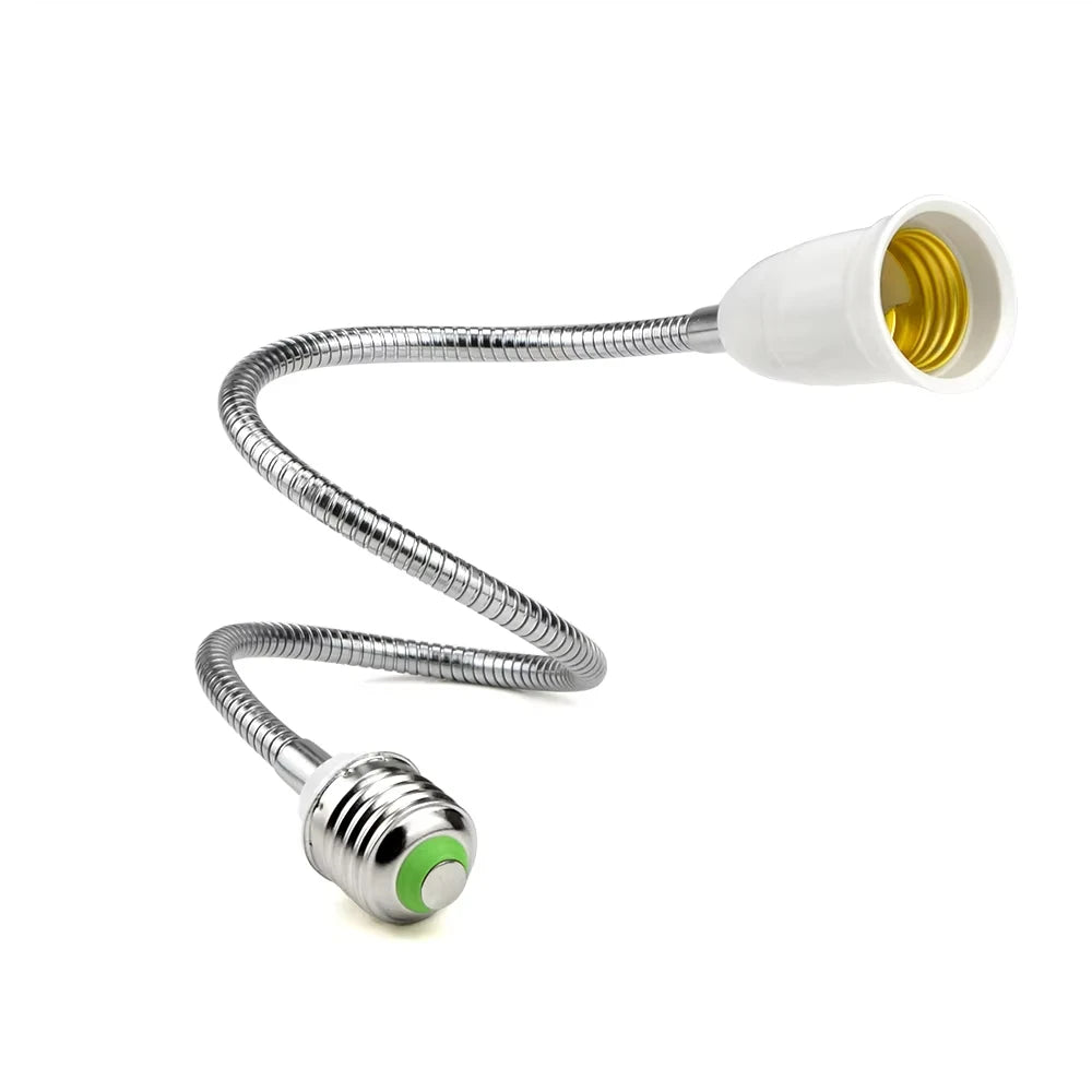 20CM 30CM 40CM 50CM 60CM Flexible E27 to E27 LED Bulb Extension Lamp Holder Light Socket 110V-220V LED Lamp Holder Converter