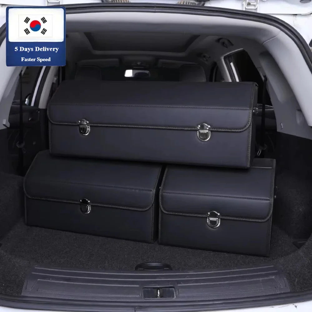Car Trunk Storage Box Multipurpose Foldable Organizer with 3 Compartments  Extra Large Flexible Adjustment Car Seat Storage Bag