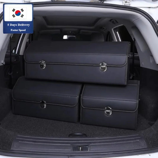 Car Trunk Storage Box Multipurpose Foldable Organizer with 3 Compartments  Extra Large Flexible Adjustment Car Seat Storage Bag