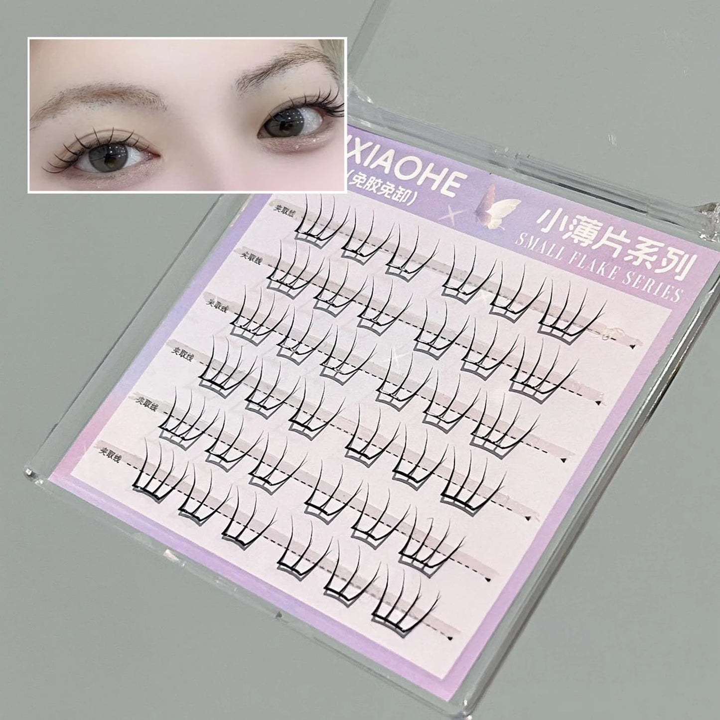 Korean Style False Eyelashes 8-13mm Self Sticking Eyelashes Clusters Glue Free Wispy Lashes for Women Party Daily Wear