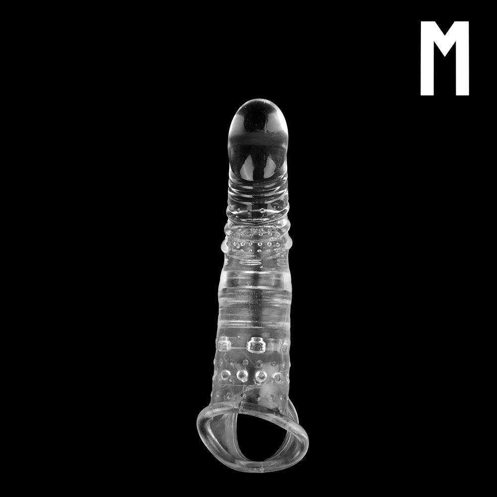 5-9cm Extender Penis Enlargement For Men Cock Ring Delay Ejaculation Testis Lock Bondage Strapon Thick Condoms Sex Toys Couples