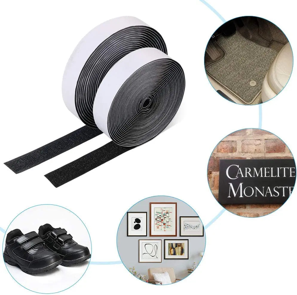 10Meters Strong Self Adhesive Hook and Loop Fastener Tape Magic Strips Industrial Strength Sticky Fastener DIY Craft Accessories