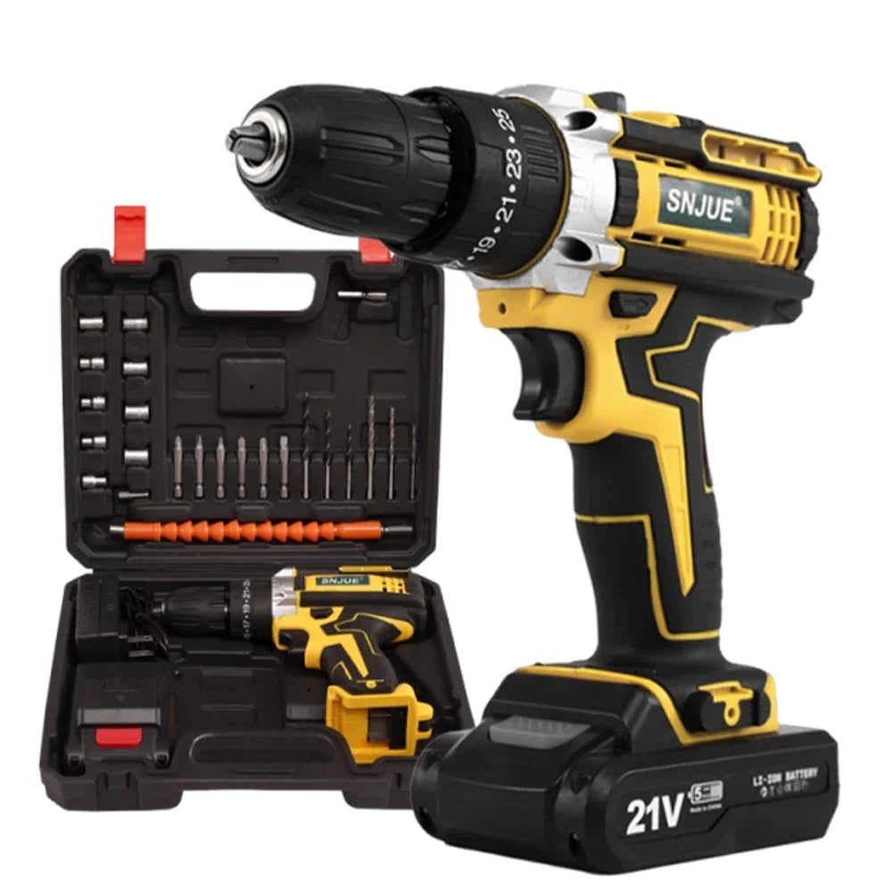 24 in 1 Cordless Drill Set 21V Brushless Electric Drill with Drill Bits Power Drill 25+1 Clutch Electric Power Drill Power Tool