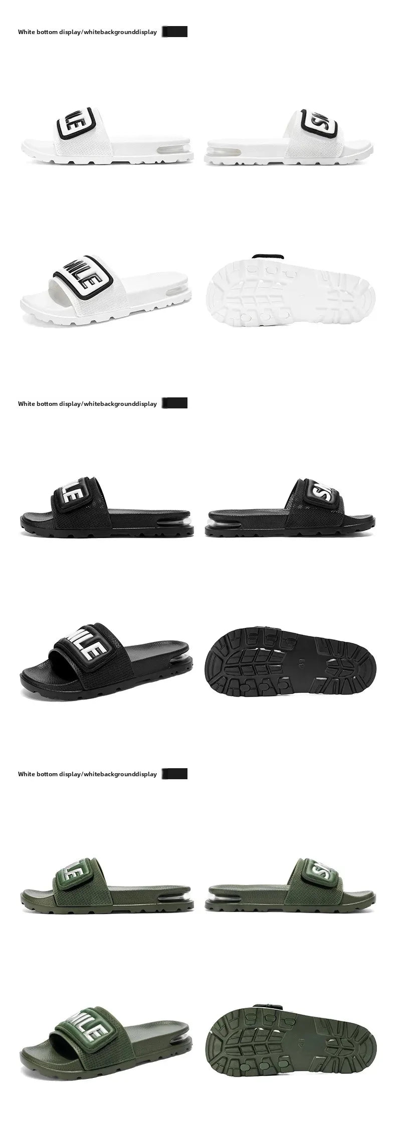 Men's Casual Slip-On Shoes Thick Bottom Air-Cushioned Slippers Magic Tape Simple High-End Summer Sandals EVA Material