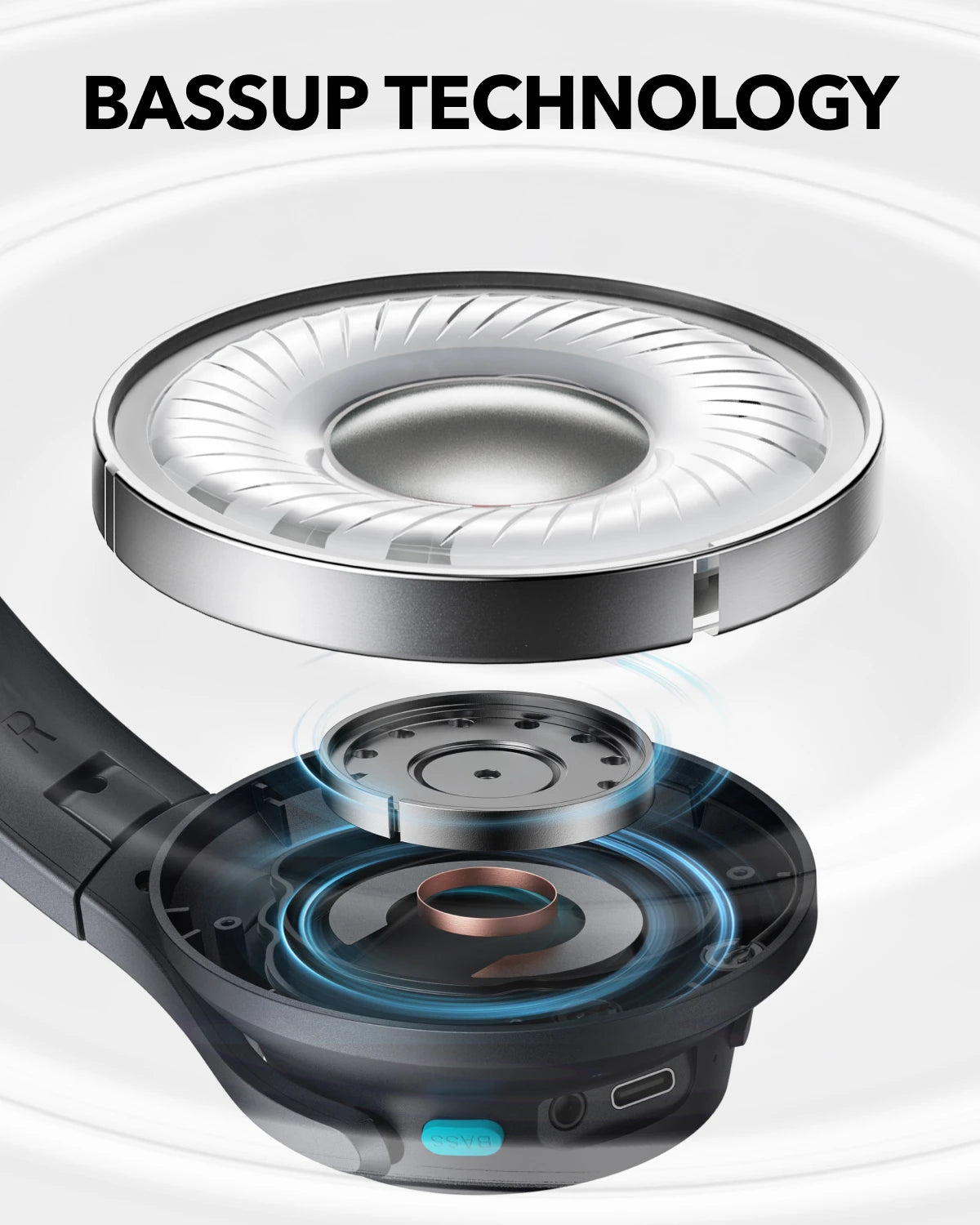 Soundcore by Anker Q11i Wireless Over-Ear Bluetooth Headphones Deep Bass Wireless Bluetooth Earphones 60H Wireless Headphones