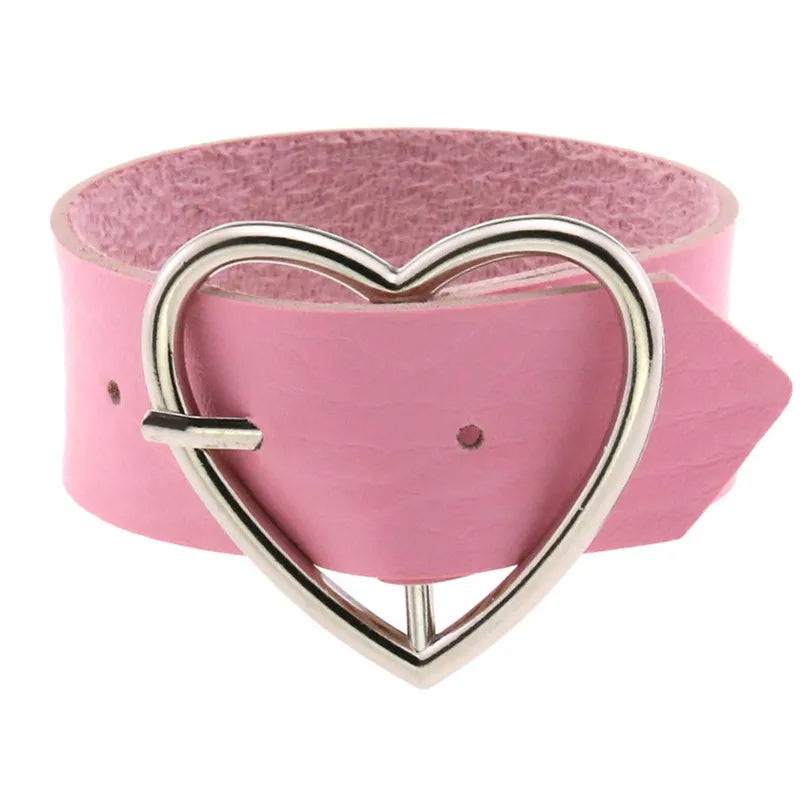 Pink Color Female Wide Leather Bracelets Punk Braided Bracelet for Men Women Wristband Charm Bracelets Male Gothic Jewelry