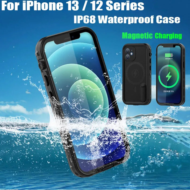 IP68 Waterproof For IPhone 16 15 14 13 12 11 Pro Max XS Max XR SE 78 Case RedPepper Cover Diving Underwater Swim Outdoor Sports