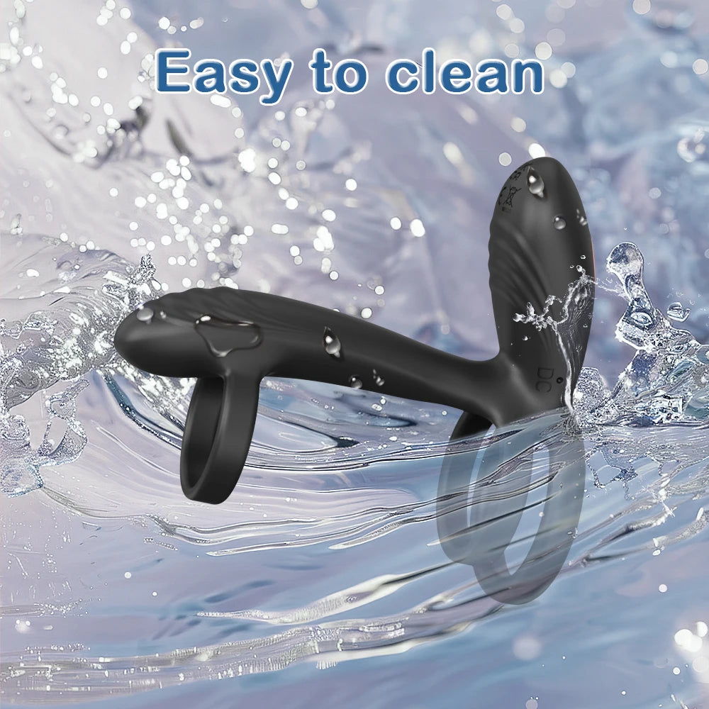 Vibrating Cock Ring for Men Remote Control Penis Ring Ejaculation Delay Chastity Cage Clitoris Stimulation Sex Toy for Couples