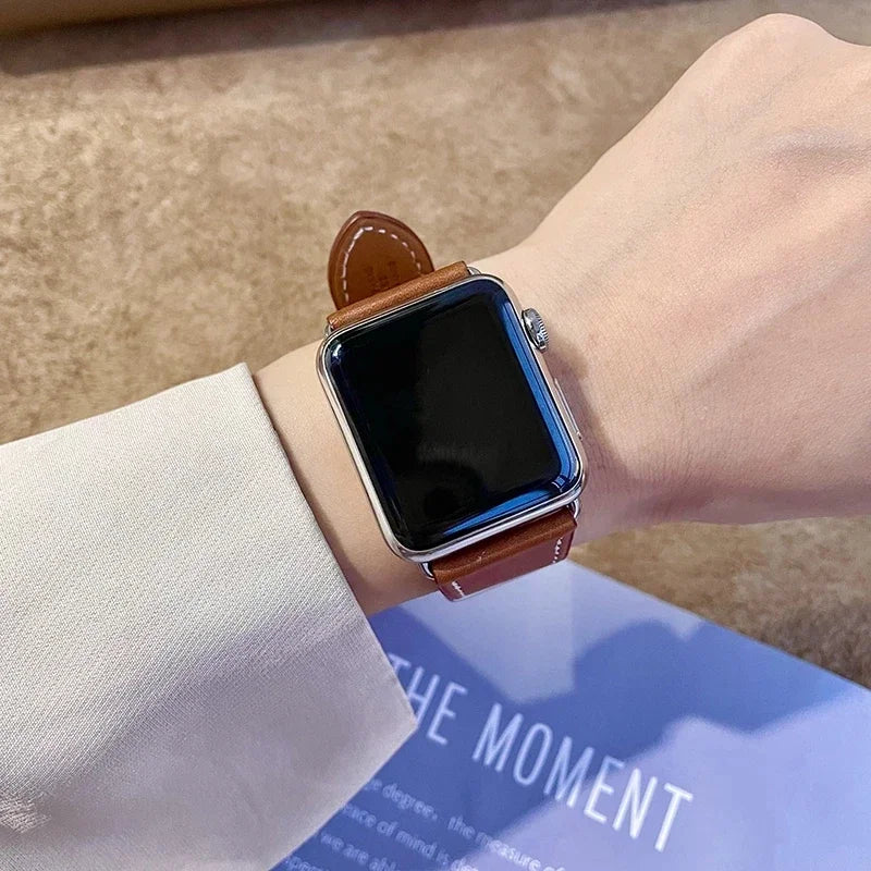 Leather Loop Band for Apple Watch Ultra 49mm 45mm 40mm Sport Strap Wristband Bracelet for IWatch Series 10 9 8 7 6 3se 42mm 46mm