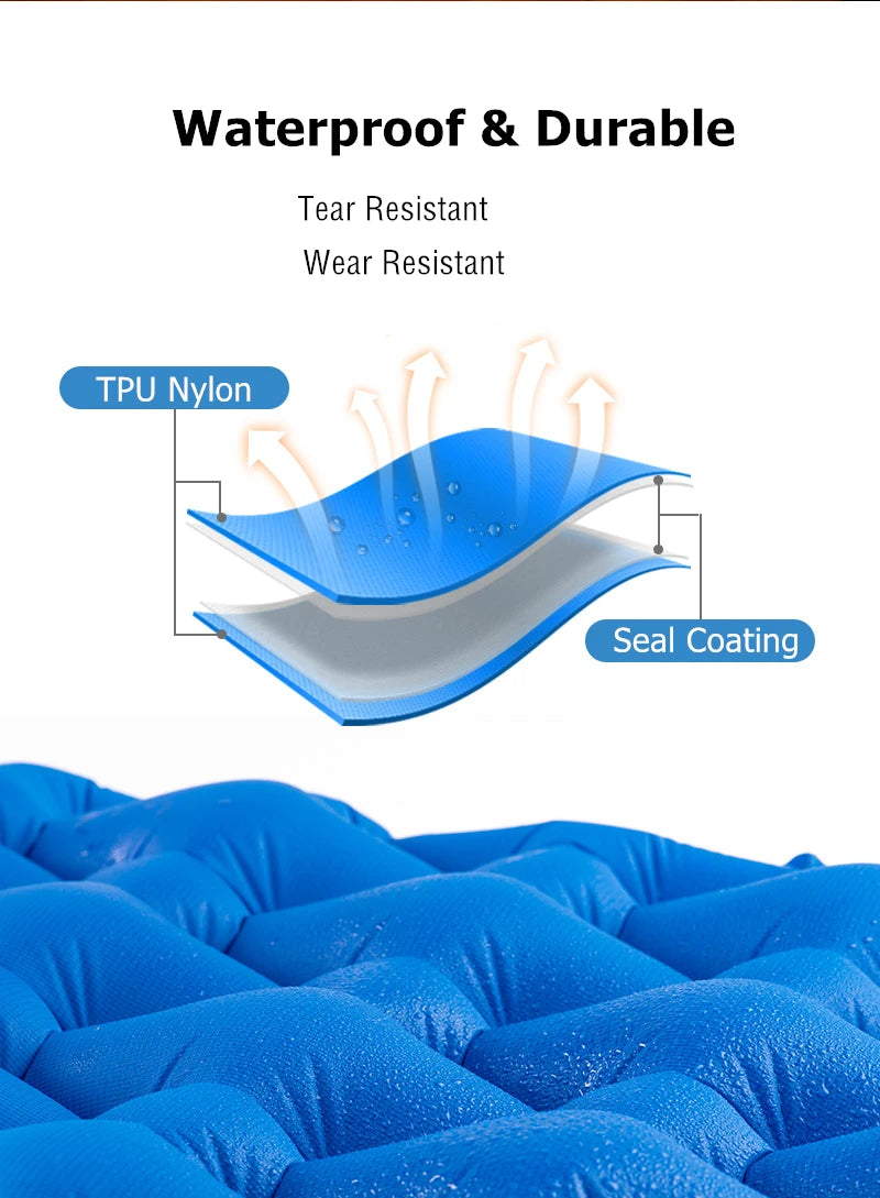 Naturehike Camping Air Mattress Ultralight Waterproof Nylon Inflatable Cushion Outdoor Portable Sleeping Bed Hiking Picnic Mats