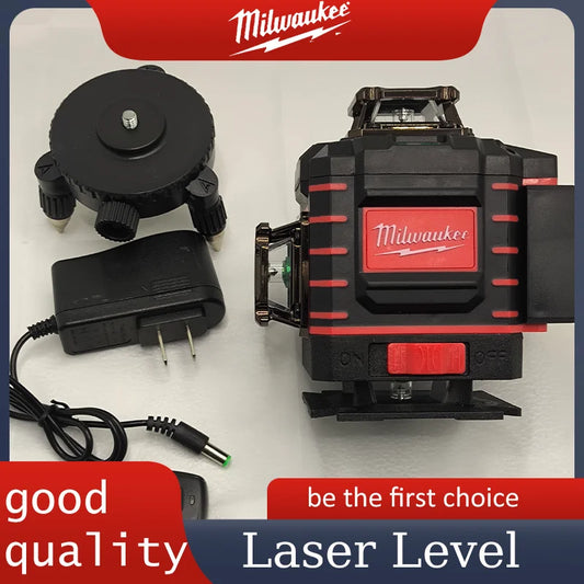 Milwaukee 4 Sides*360 Degree Vertical 4.2V 3-4D Laser Level Green Beam 16 Lines Self-leveling Vertical Cross Line Lase
